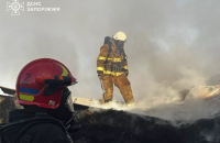 На Запоріжжі сталася масштабна пожежа на території кінного клубу