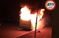 На Окружной дороге в Киеве сгорела маршрутка