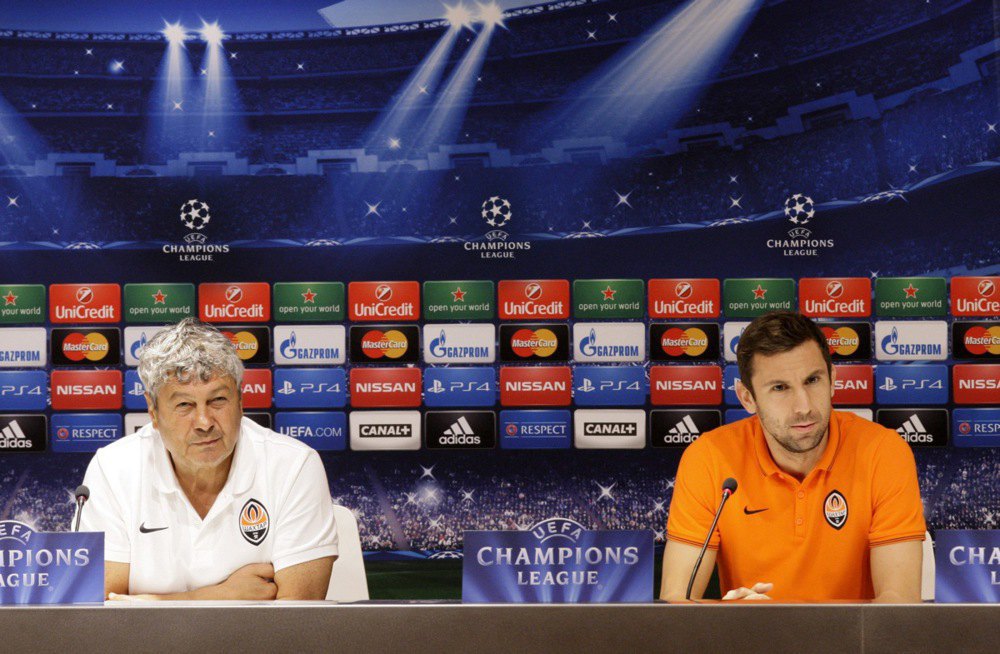 Луческу і Срна під час пресконференції, 16 вересня 2014 року