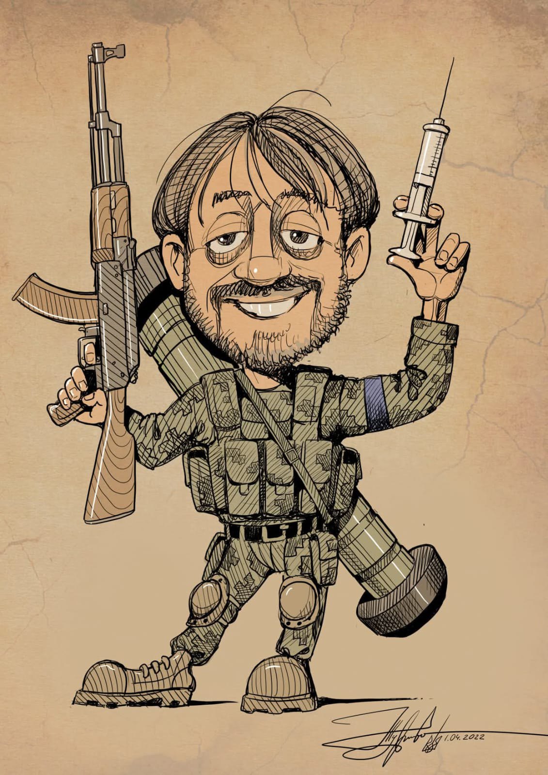 Портрет Федора Лапія у виконанні художника Юрія Журавля