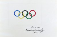 Оригинальный рисунок олимпийских колец Пьера де Кубертена был продан на аукционе за € 185 тысяч