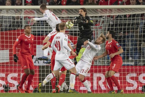 Датчане с 84-й минуты забили 3 мяча в ворота швейцарцев и спасли матч квалифая Евро-2020 