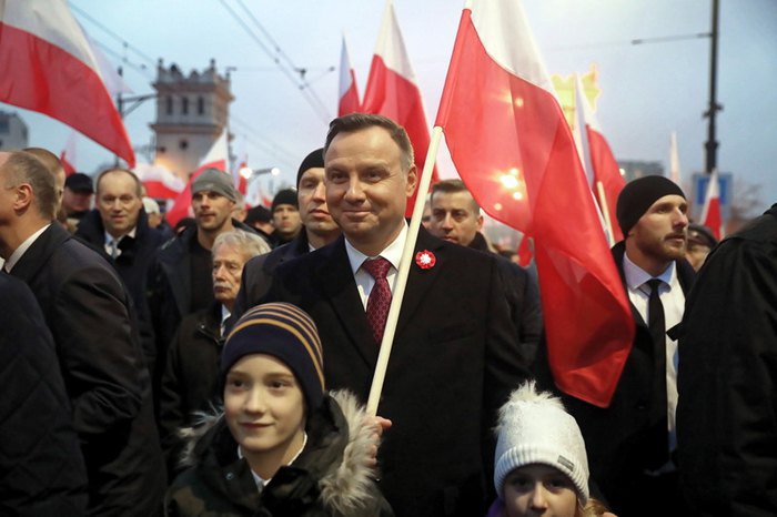 Анджей Дуда під час маршу у Варшаві, 11 листопада 2018.