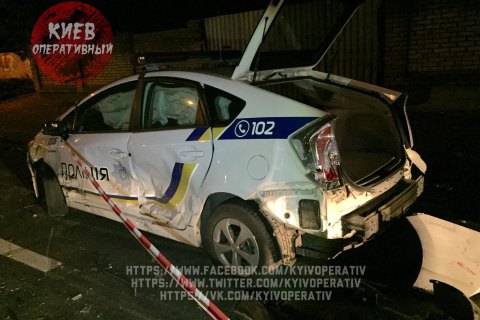 В Киеве сын нардепа Молотка разбил авто патрульной полиции (обновлено)