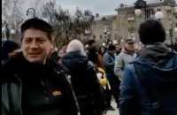 В оккупированном Бердянске жители вышли на митинг за Украину