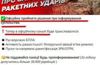 У Повітряних силах ЗСУ кажуть, що не ведуть телеграм-канали про роботу ППО і рух російських повітряних цілей