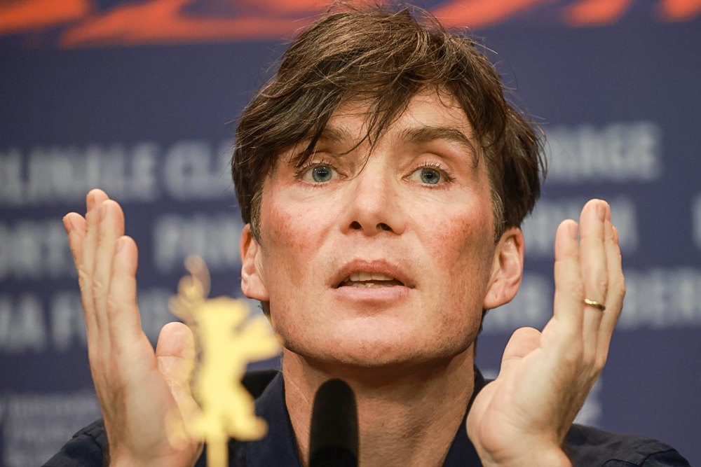 Ірландський актор Кілліан Мерфі під час пресконференції з презентації фільму «Small Things Like These» на Берлінському
міжнародного кінофестивалі, 15 лютого 2024 року.