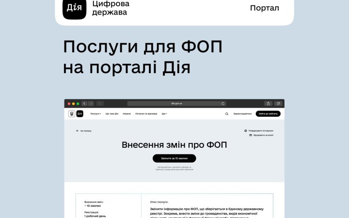 Мінцифри заявило про повернення в "Дію" автоматичного відкриття ФОП