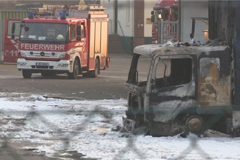 В Германии сгорели 15 грузовиков Бундесвера