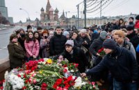 У Росії минула акція "Хвилина немовчання" на 40-й день після вбивства Нємцова