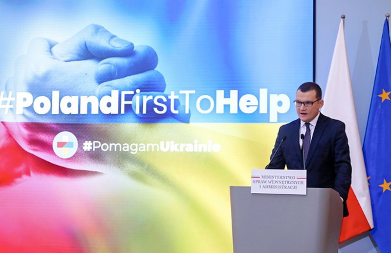 Уповноважений уряду у справах біженців Павел Шефернакер під час прес-конференції в Канцелярії прем'єр-міністра, 2 квітня 2022.