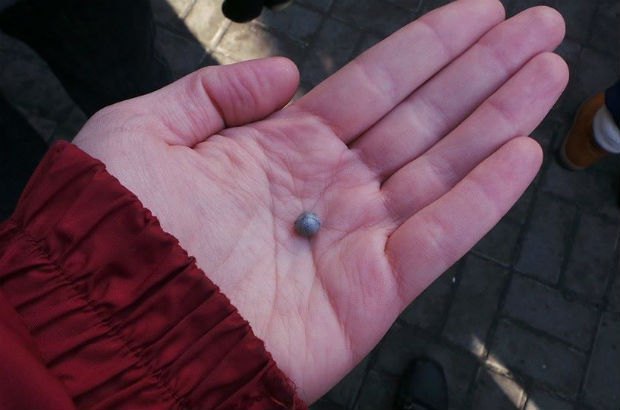 Гумова куля, знайдена на вулиці Шовковичній