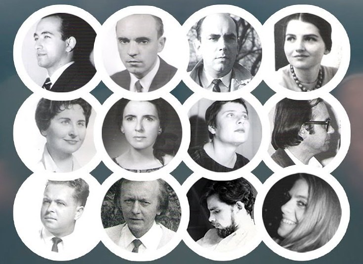 Члени Нью-Йоркської групи (колаж): Богдан Бойчук, Юрій Тарнавський, Богдан Рубчак, Женя Васильківська, Емма
Андієвська, Патриція Килина, Віра Вовк, Роман Бабовал, Юрій Коломиєць, Олег Коверко, Марко Царинник, Марія Ревакович