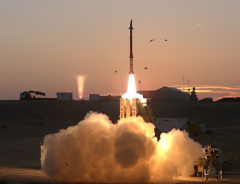 Пуск ракети-перехоплювача ізраїльської системи ППО ‘Kela David’ або ‘Праща Давида’ 21 грудня 2015 року.