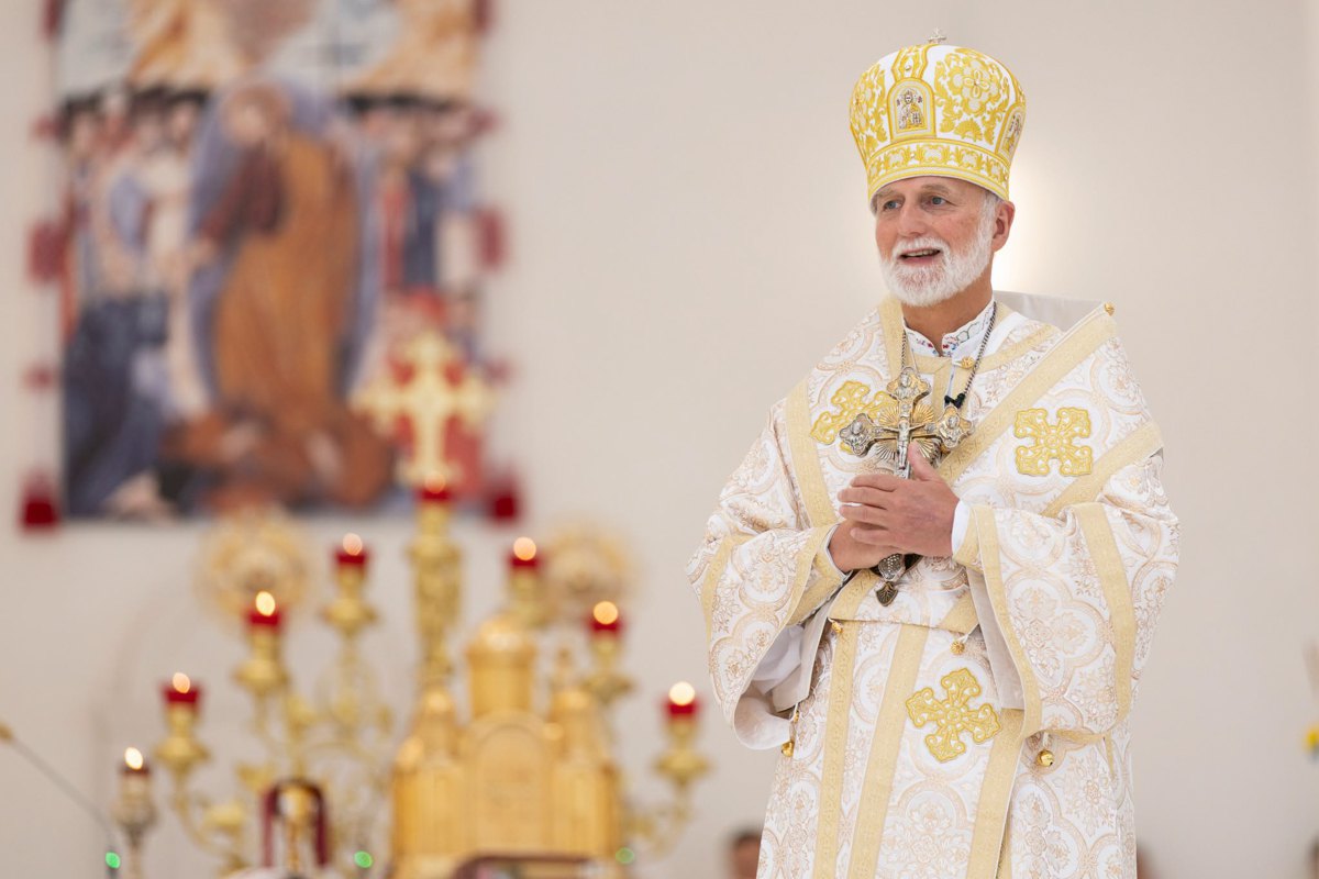 Владика Борис Ґудзяк під час проповіді на День Незалежності України. Собор Воскресіння Христового, Київ