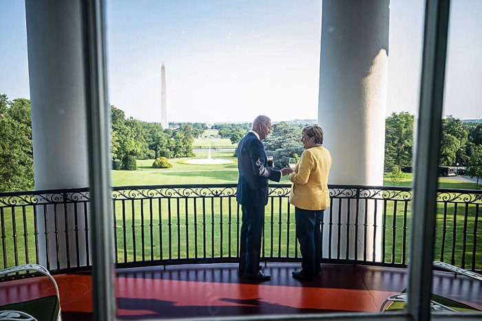 Президент США Джо Байден і канцлер Німеччини Ангела Меркель під час зустрічі в Білому домі, Вашингтон, 15 липня 2021 р.