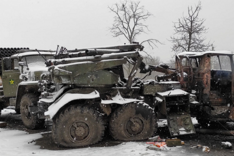 Оприлюднено фото колони російських "градів", яку ЗСУ знищили біля Харкова