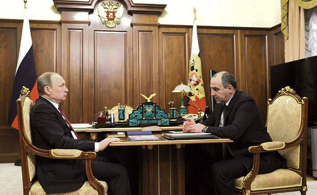 Встреча Президента России Владимира Путина и главой Карачаево-Черкесии Рашидом Темрезовым