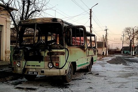 В Одесской области сгорел автобус Нацгвардии 