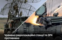 Генштаб ЗСУ повідомив про ураження радіолокаційних станцій та ЗРК противника