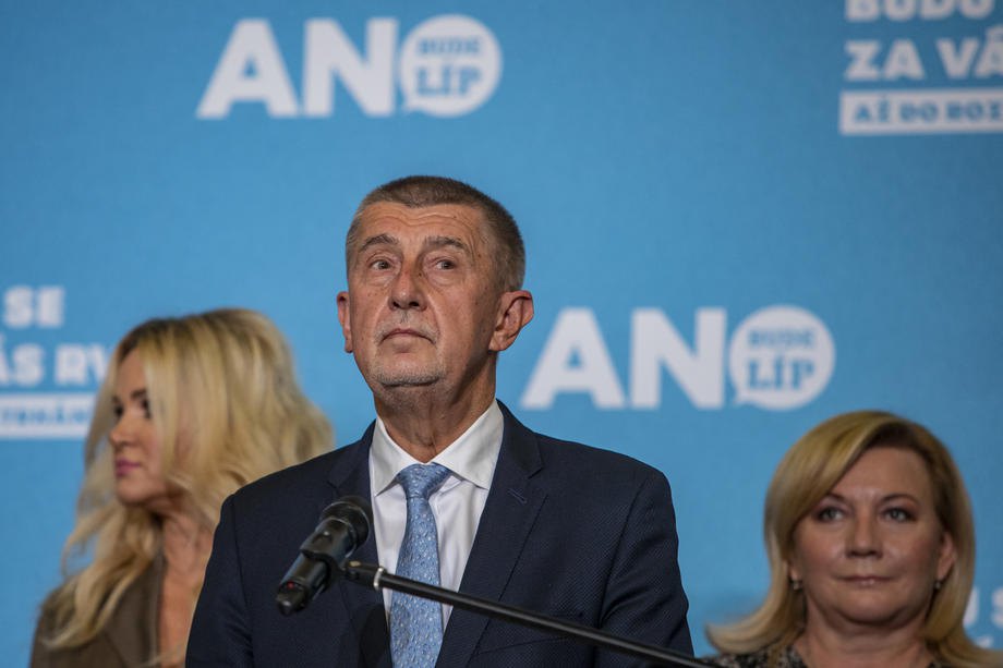 Андрей Бабіш, лідер руху ANO, під час передвиборного заходу руху ANO у Празі 9 жовтня 2021 року.