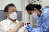 Президент Південної Кореї з дружиною зробили щеплення вакциною AstraZeneca