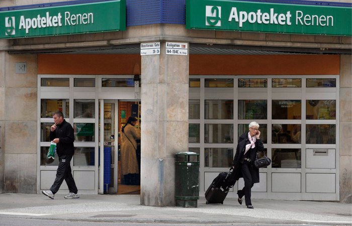 Аптека державної мережі Apoteket Renen, Стокгольм.