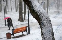 Первый настоящий снег в Киеве