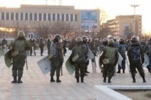 Обнародовано видео расстрела толпы в казахстанском Жанаозене