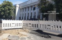 У Києві біля Верховної Ради провалився асфальт 