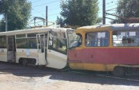 В Харькове произошло лобовое столкновение двух трамваев