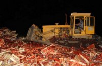 На Кубани бульдозером уничтожили 38 тонн клубники из Украины