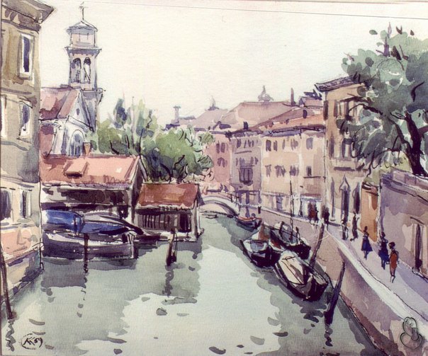 Венеція. 1959. Папір, акварель