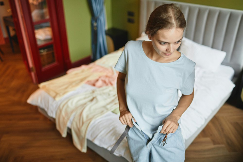 Дівчина міряє одяг