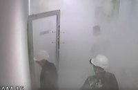 "Интер" опубликовал видео поджога офиса телеканала с камер наблюдения 