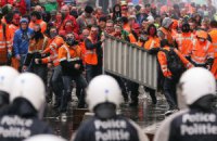 В Брюсселе проходит акция протеста европейских профсоюзов