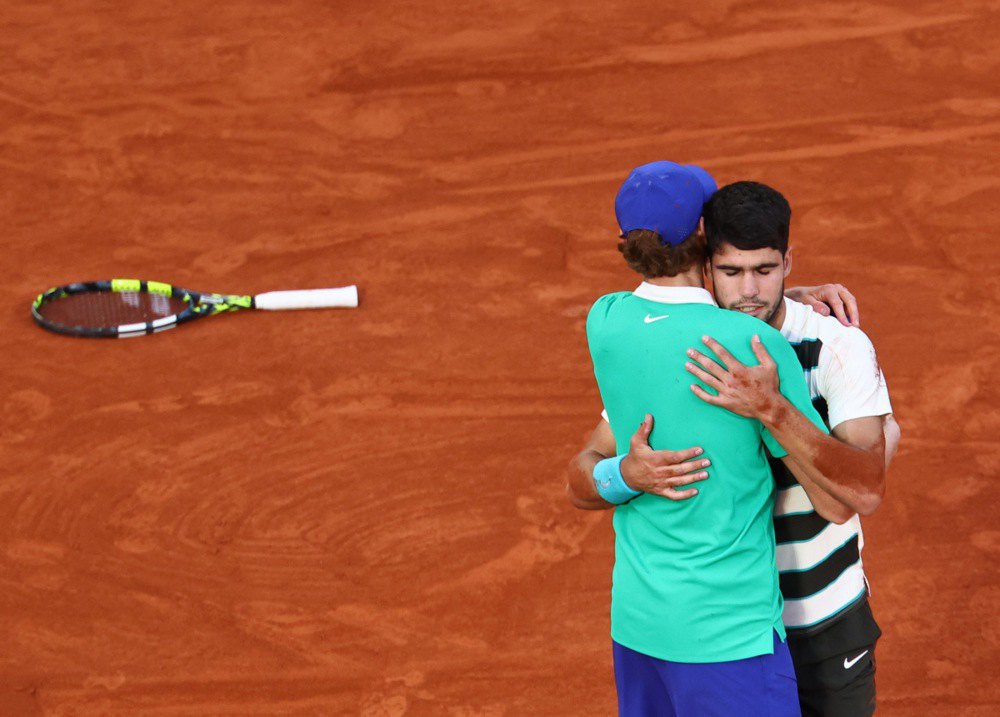 Алькарас і Сіннер після гри