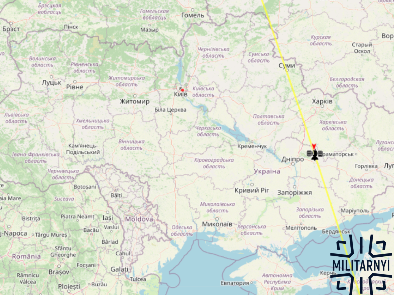 Китайський розвідувальний SAR-супутник Яоган 8 був над Дніпром, близько 10:00 ранку 5 жовтня 2025 року.