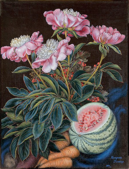 Кавун, морква, квіти. 1951 /полотно, олія/