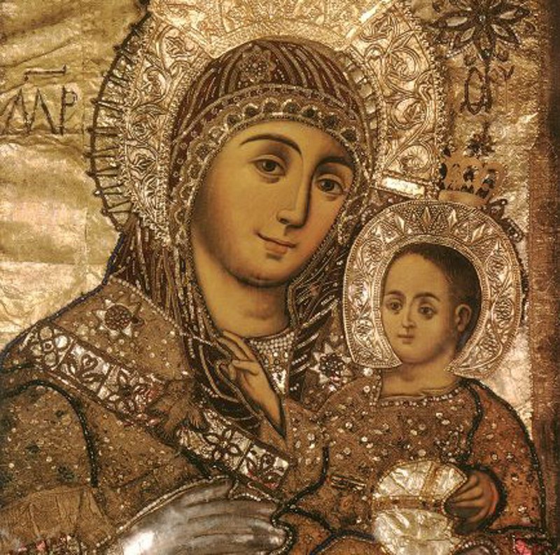 Вифлеємська ікона Божої Матері (Богородиця усміхнена) з печерного храму Різдва Христового у Вифлеємі