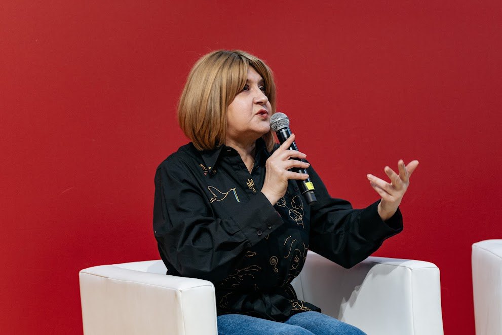 Оксана Забужко на Ляйпцизькому книжковому ярмарку, 29 березня 2025 р.