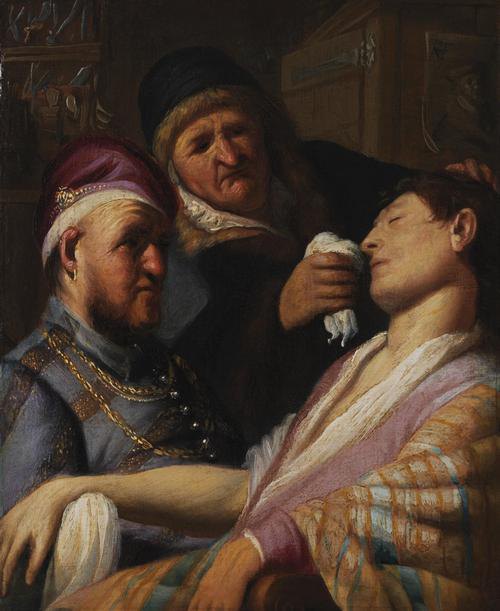Рембрандт, Пацієнт без свідомості (Алегорія нюху), 1624