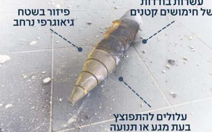 Іран запустив по Ізраїлю ракету з осколковою касетною боєголовкою