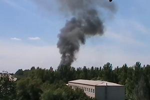 В Донецке горит завод "Точмаш"