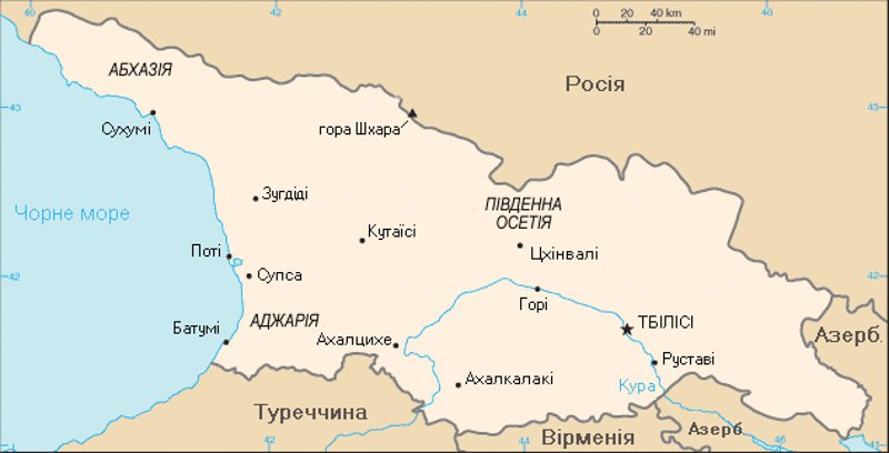 Карта Грузії