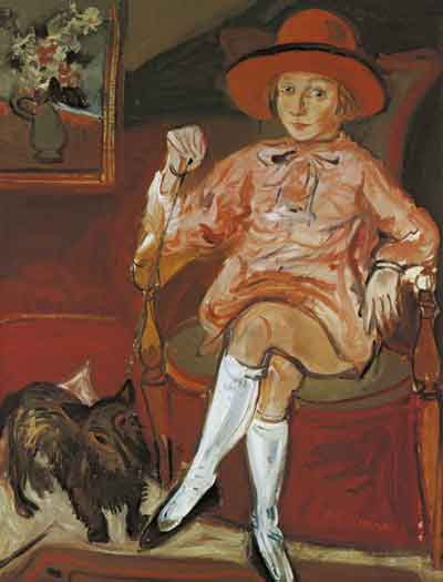 «Дівчинка з собакою», кінець 1920-х. Олія, полотно.