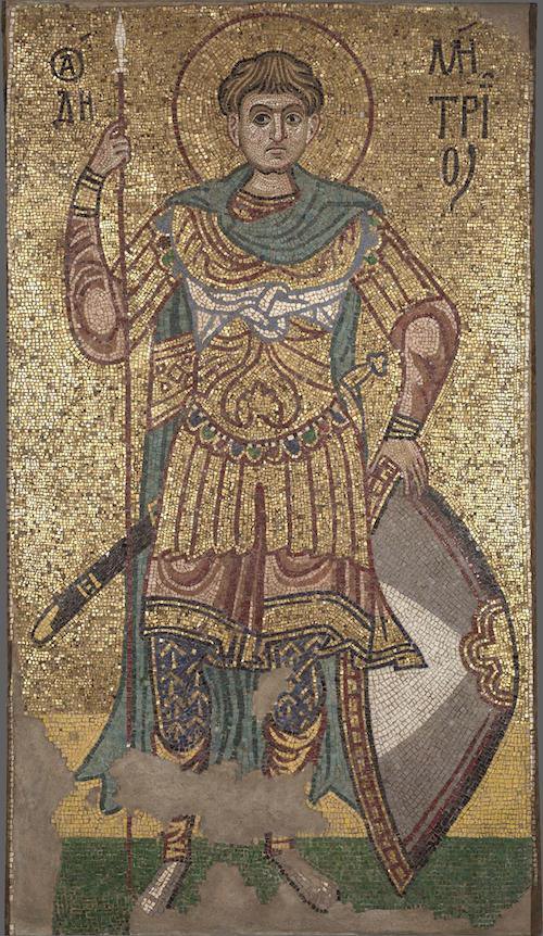 Дмитрій Солунський. Мозаїка з Михайлівського Золотоверхого