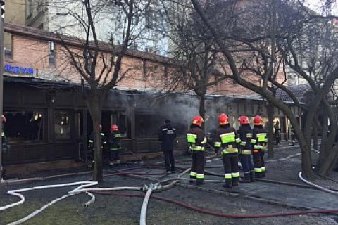 В центре Львова  загорелся ресторан