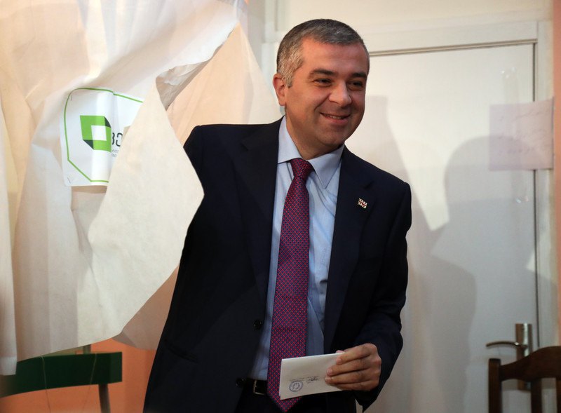 Давид Бакрадзе на избирательном участке, Тбилиси, 28 октября, 2018