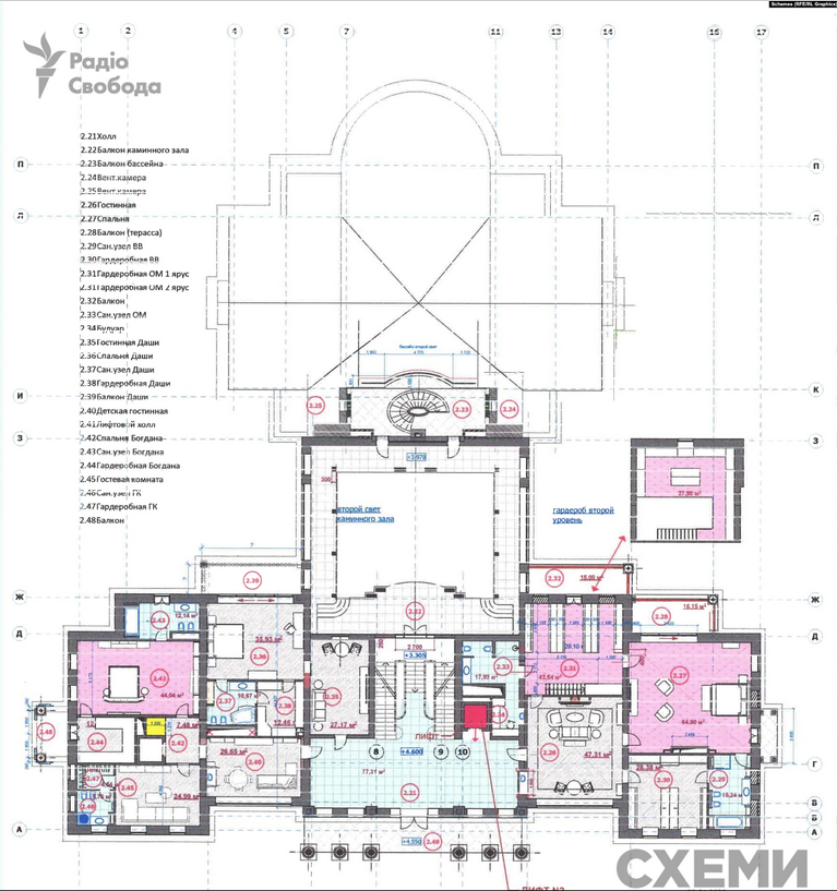 План второго этажа имения Медведчука